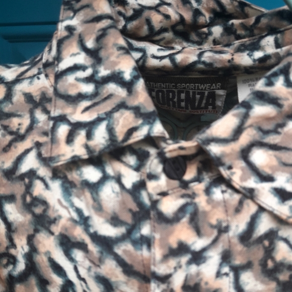 Vintage Shirt Wild Print Fabric Rayon Shoulder Pad - Picture 8 of 16